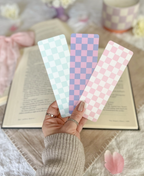 Aquamarine Checkered Bookmark