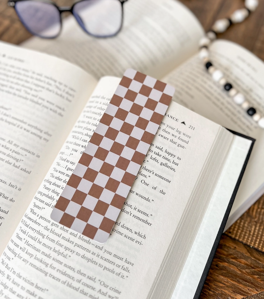 Caramel Checkered Bookmark